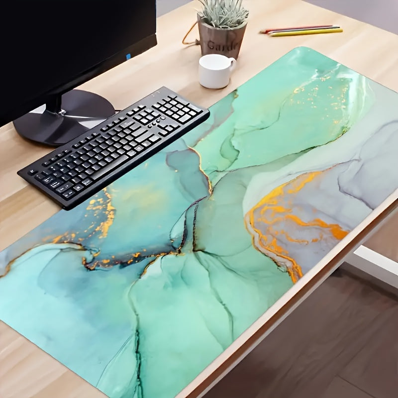 Green Marble Large Mouse Pad Office Natural Rubber Gaming Laptop Mouse Pad