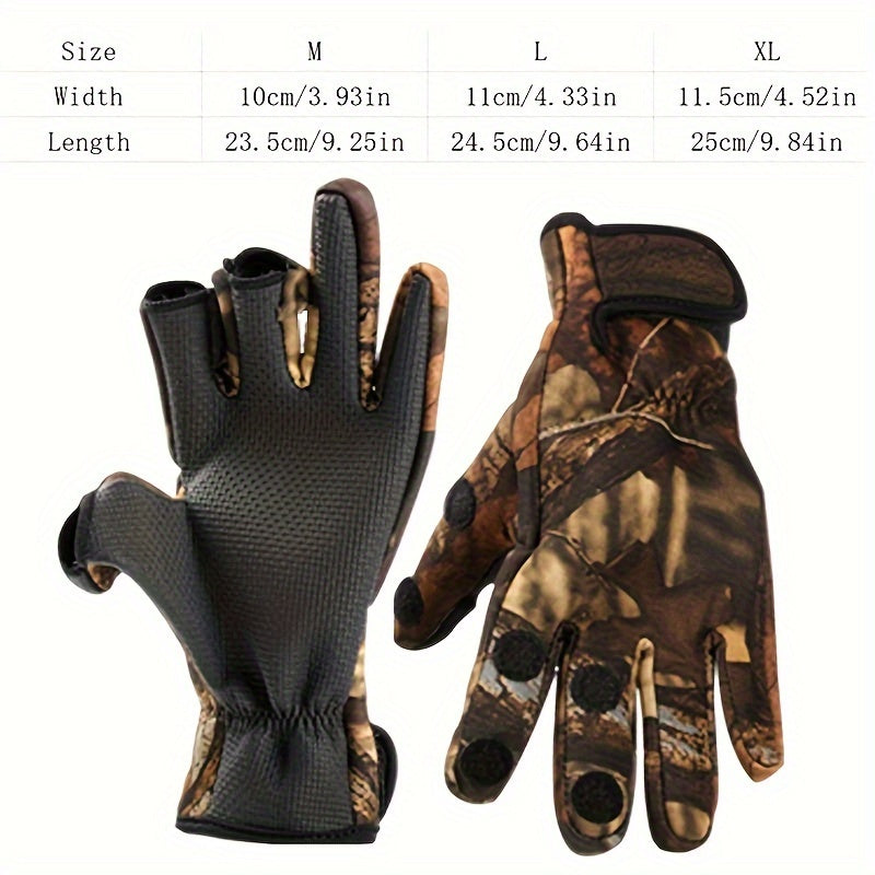 3 Finger Flip Fishing Gloves Anti-slip Waterproof Windproof Gloves