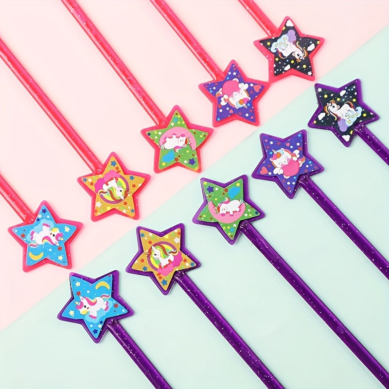 10pcs Magical Star Unicorn Mini Sticks for Kids' Parties