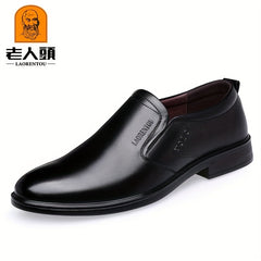 LAORENTOU Men's Leather Dress Shoes Lightweight Formal Shoes