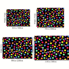 Colorful Rainbow Polka Dot Area Rug for Classroom or Kids' Room