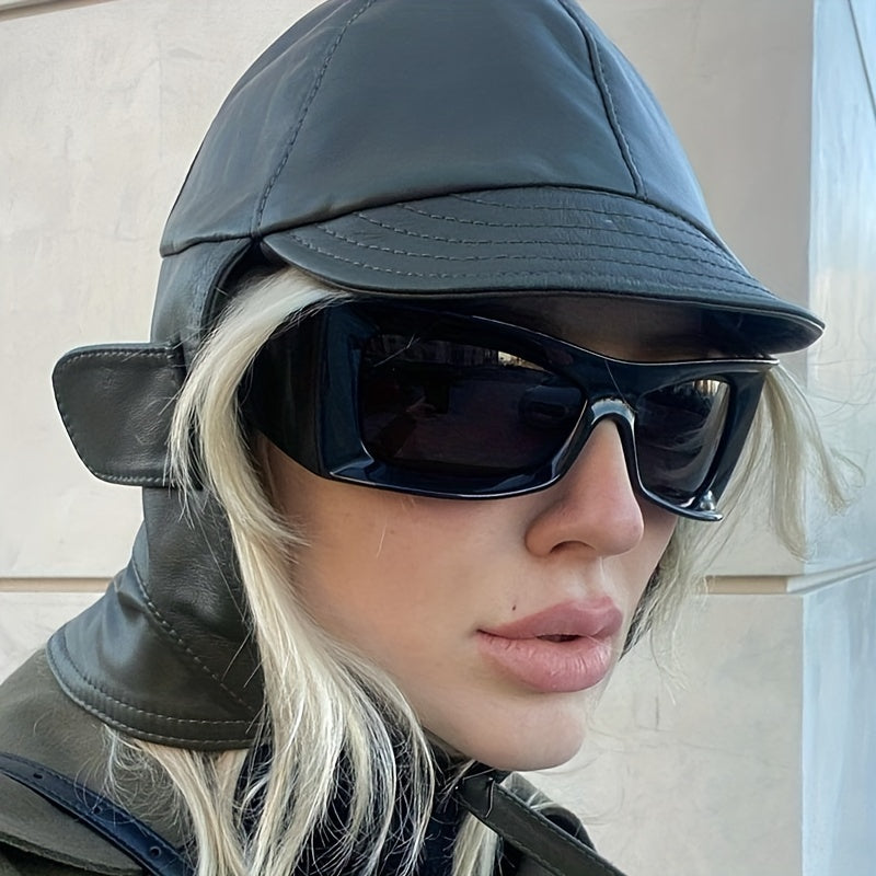 Y2K Wrap Around Sunglasses Oversized Block Glasses UV400