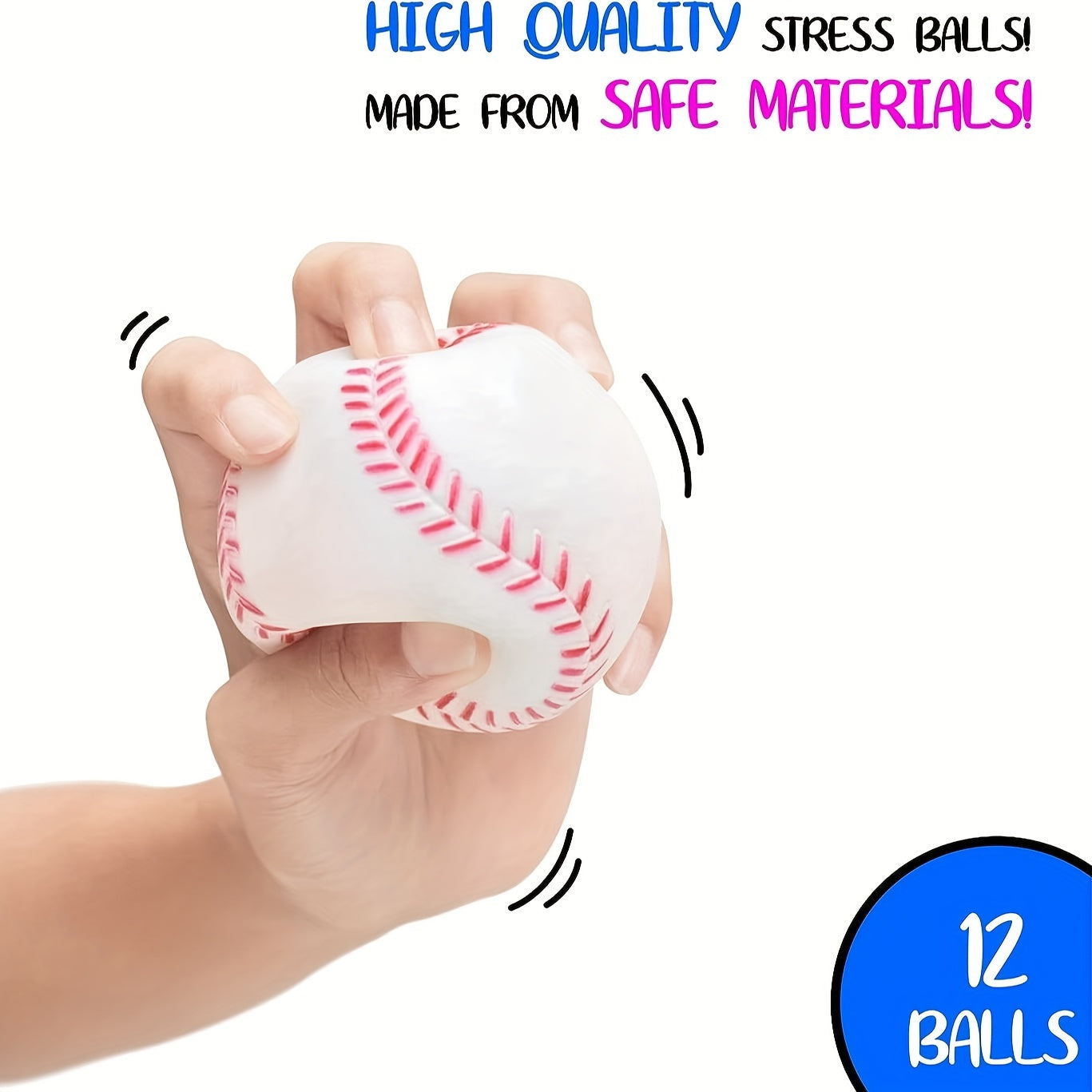 12pcs PU Foaming Sponge Ball Baseball Stretch Squeeze Toy Decompression