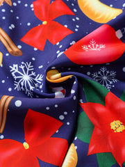 Men's Christmas Graphic Print Button Up Short Sleeve Shirt