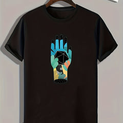 Creative Hand Pattern Men's Graphic T-shirt for Summer
