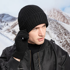 Striped Wool Knitted Hat And Gloves Set