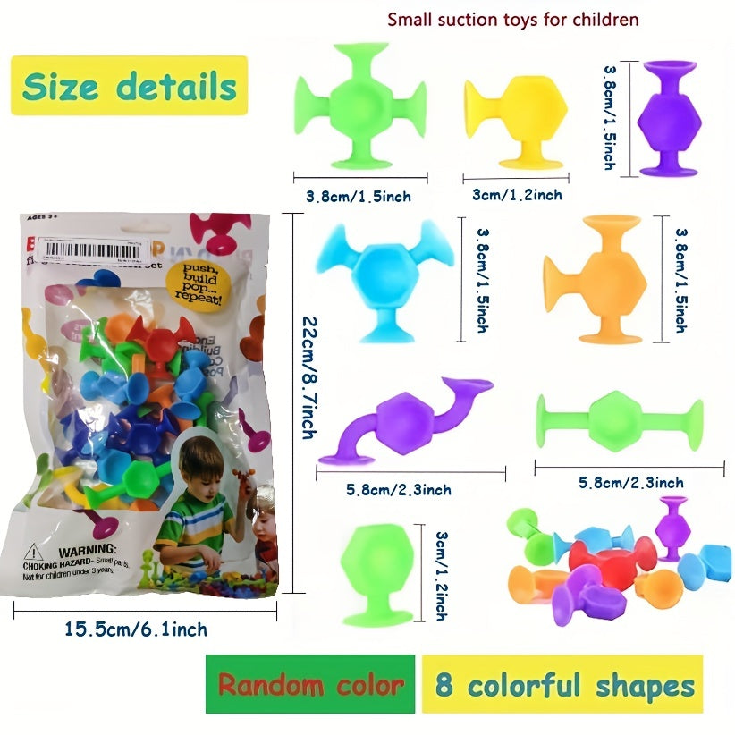 19pcs Suction Cup Bath Toys Fidget Toys Set Travel Toys For Children