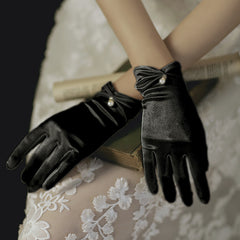 Wedding Satin Bow Gloves Bridal Gloves Formal Event Party Cosplay Opera 1pair