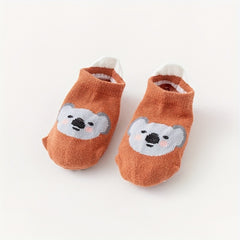 6 Pairs Toddler Cotton Animal Ankle Socks w/ Grips for Kids