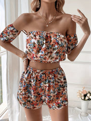 Boho Floral Print Vacation Two piece Set