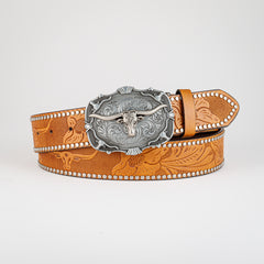 Men's Retro Bull Head Buckle Belt Business Casual Decorative Belt