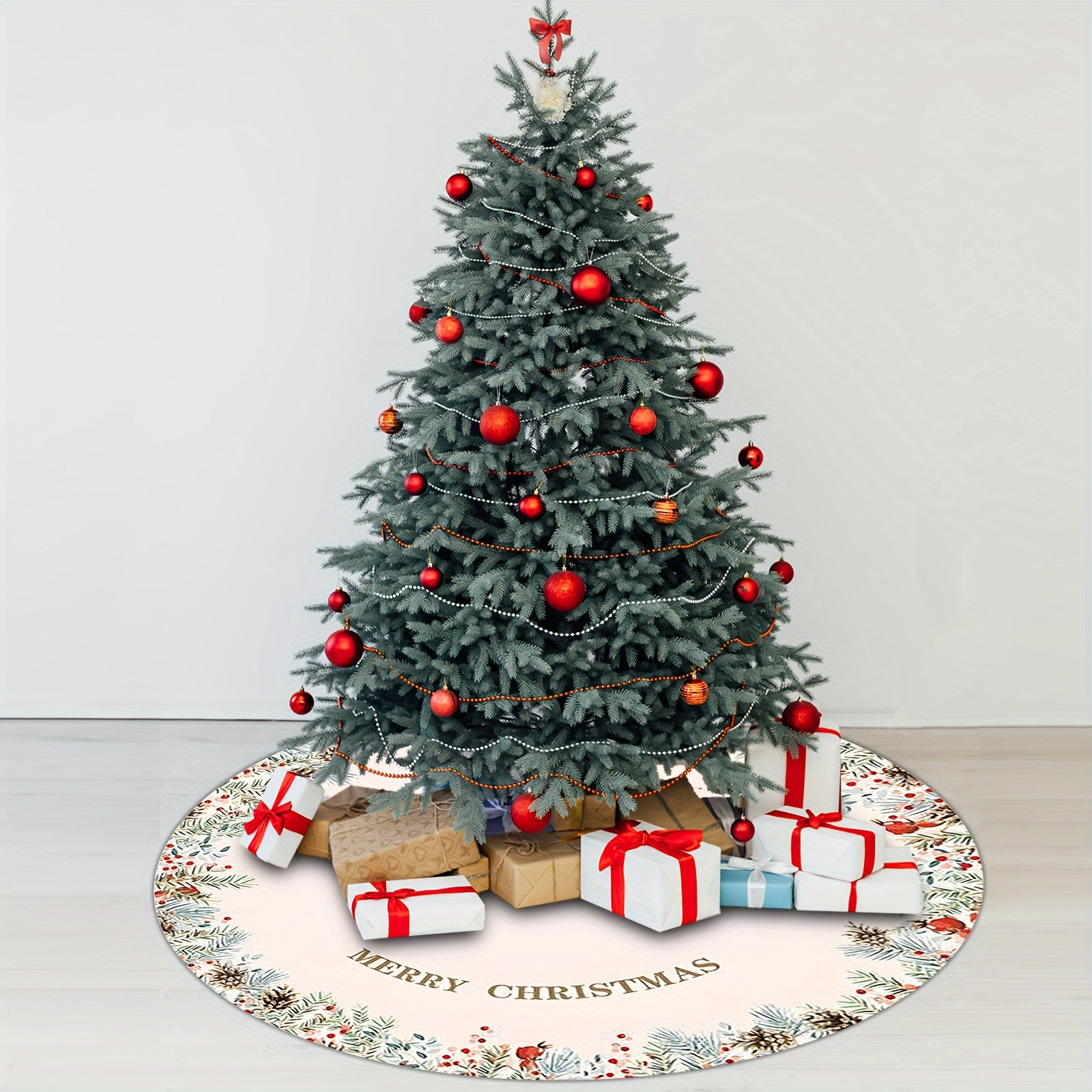 Farmhouse Christmas Tree Skirt Rustic Holiday Decorations