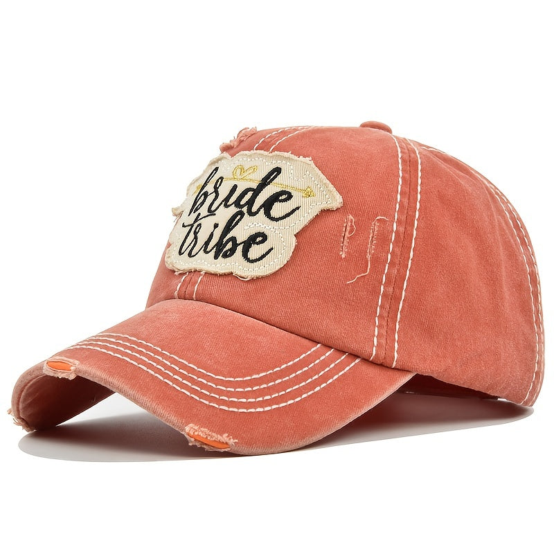 Letter Embroidery Patch Baseball Distressed Washed Vintage Sports Hat