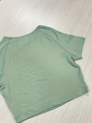 Quick Drying Short Sleeve T shirt Running Sports Yoga Crop Top