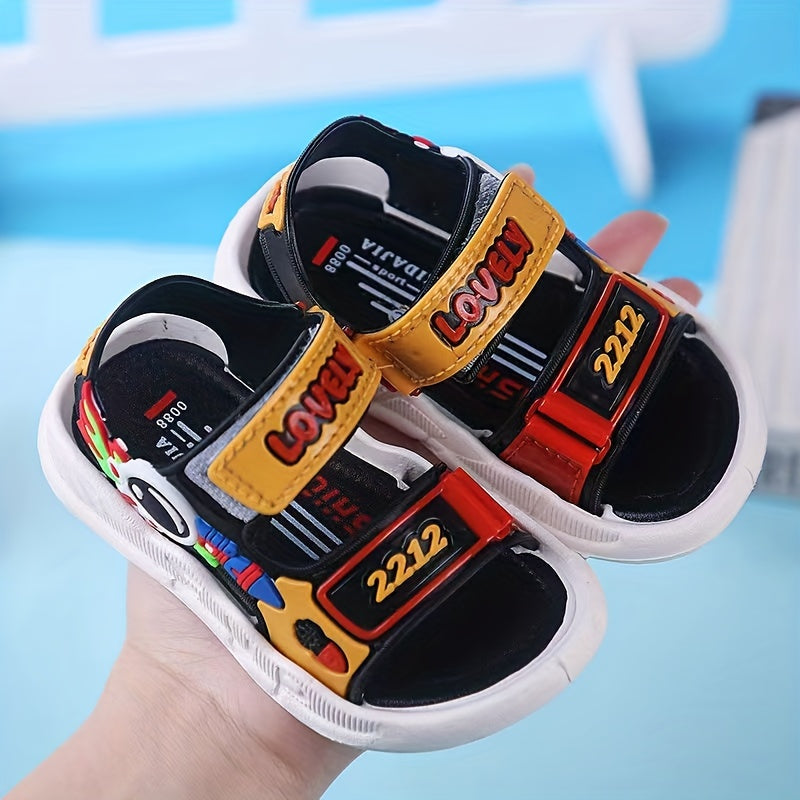 JIAGEYA Cartoon Open Toe Sandals for Baby Boys Lightweight Anti Slip Sandals