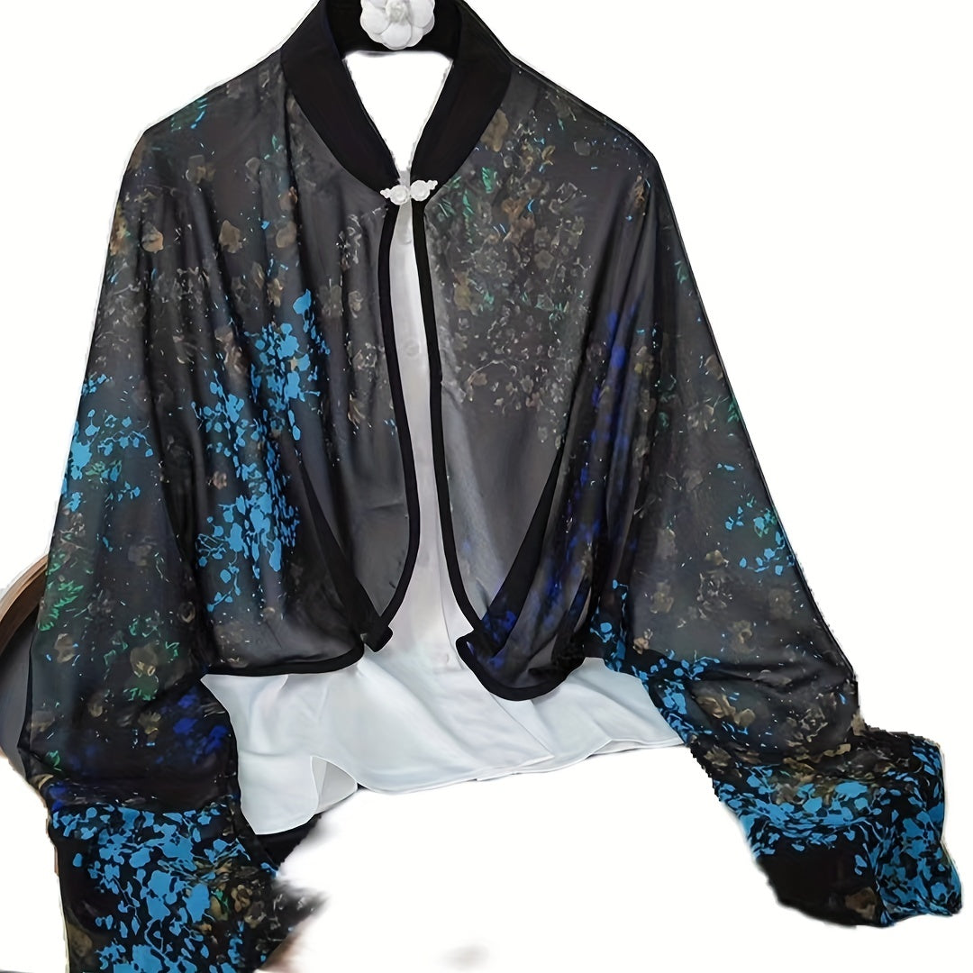 Chiffon Print Thin Shawl Women Sunscreen Anti-mosquito Scarves