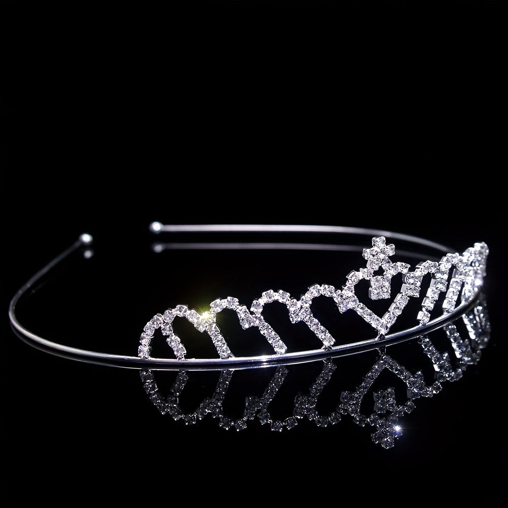 Rhinestone Queen Crown Tiara Headband Bridal Wedding Hair Accessory
