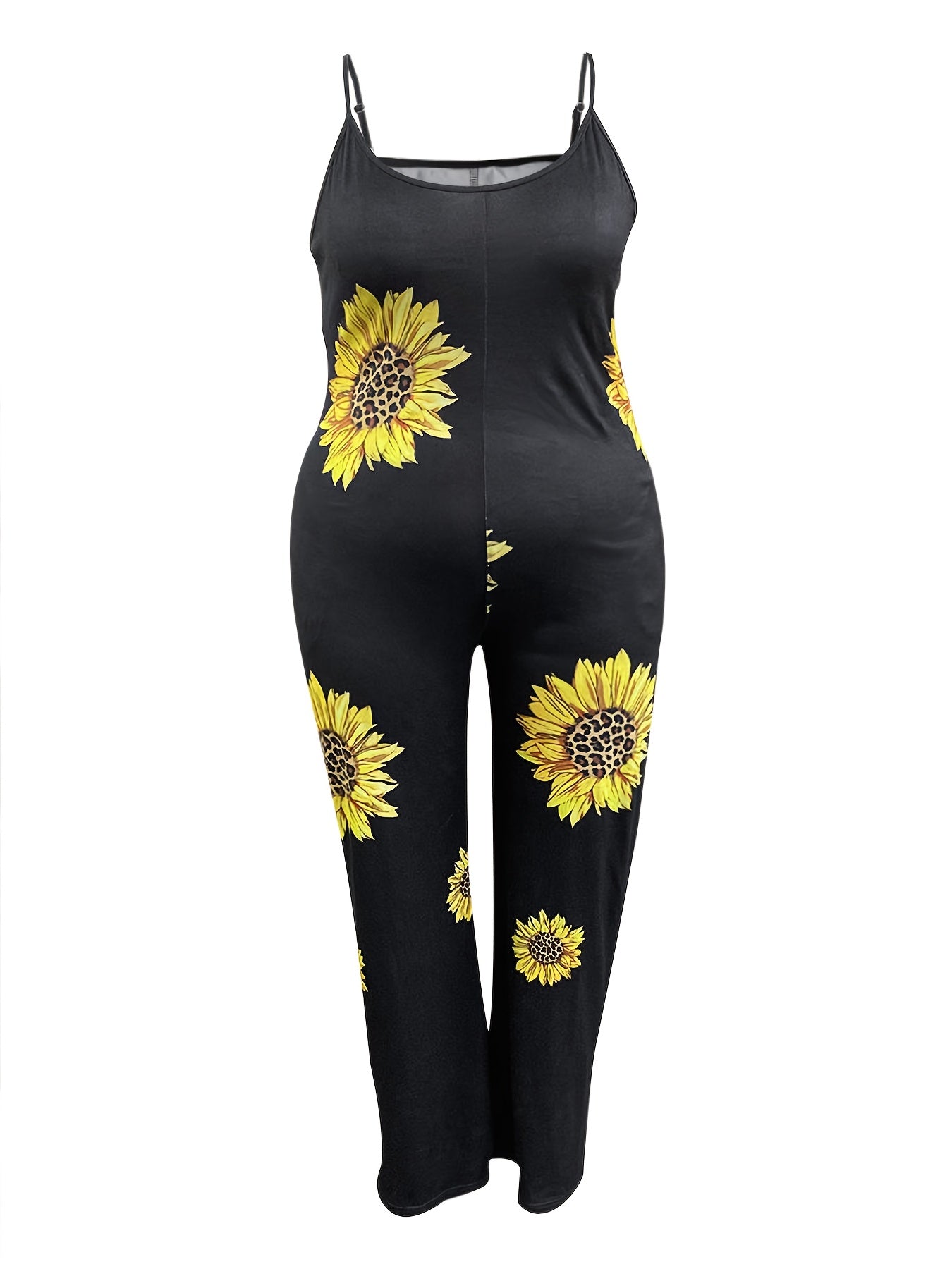 Sunflower Print Boho Jumpsuit