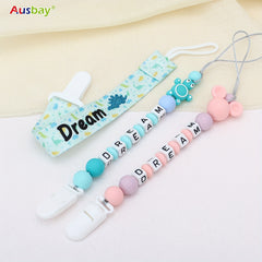 Personalized Baby Dummy Clip - Baby Pacifier Leash - Newborn Gift
