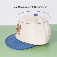 Kids Sunshade Baseball Cap with Letter Embroidery