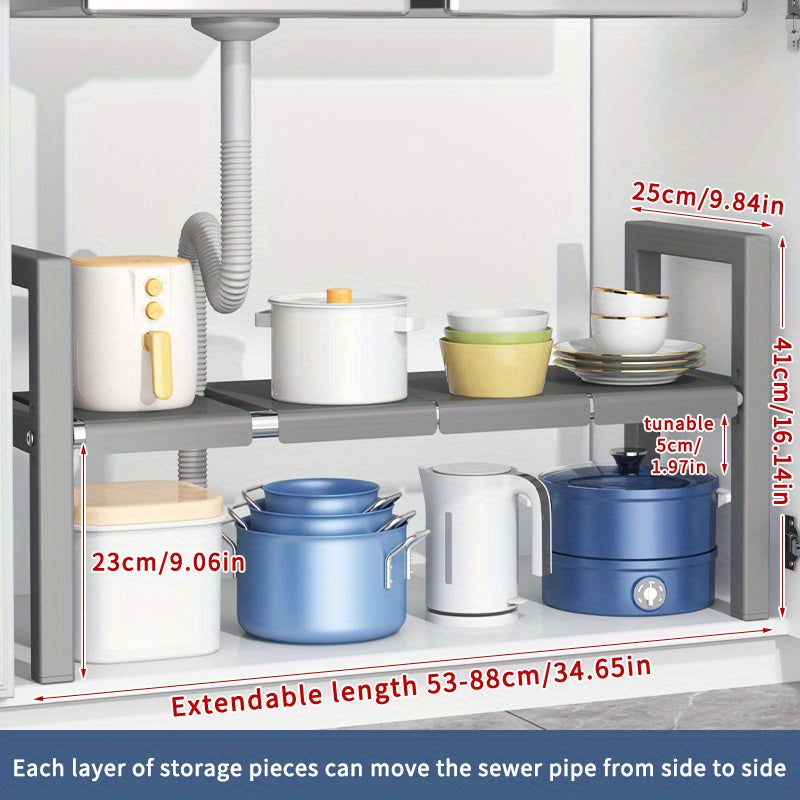 Multifunctional Retractable Storage Rack for Kitchen and Bathroom
