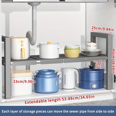 Multifunctional Retractable Storage Rack for Kitchen and Bathroom
