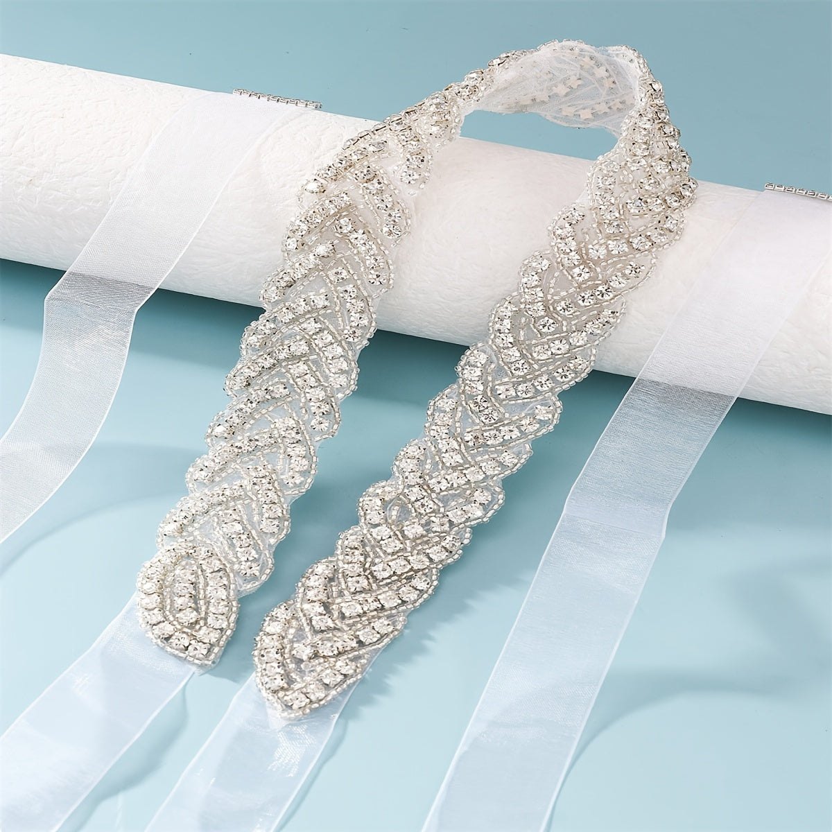 Wedding Dress Waist Chain Bridal Belt Faux Pearl Rhinestone Girdle