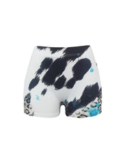 Letter & Dandelion Print Skinny Shorts Casual Shorts
