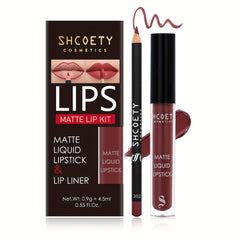 2-in-1 Lipliner & Lip Glaze Set Waterproof Sweat Resistant