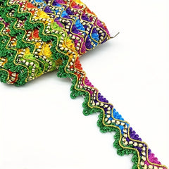 2 Yards Glitter Sequined Ribbon Trims 25mm Width