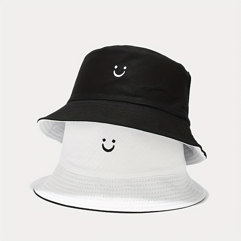 Happy Face Bucket Hat Double Sided Wear For Men