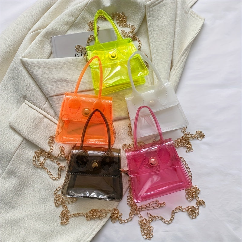 Kids PVC Jelly Chain Crossbody Bag Travel Handbag