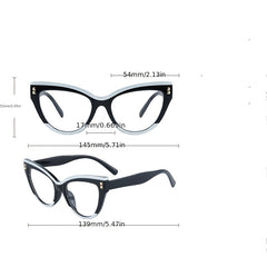 Light Blocking Glasses Large Cat Eye Clear Lens Computer Glasses
