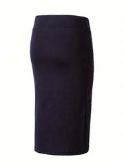 High Waist Pencil Skirt Solid Office Wear