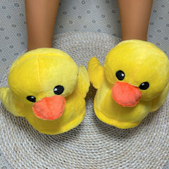Women's Yellow Duck Plush Slippers Warm & Cozy Indoor Novelty Slippers