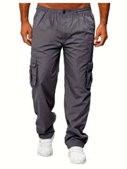 Men's Cargo Work Trousers Thin Relaxed Fit Stretch Combat Jogging Bottoms