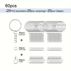 60PCS Key Rings Keychain with Lobster Clasps for DIY Crafts Jewelry Making