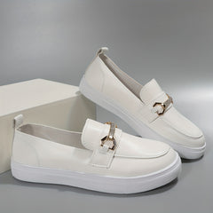 Women's Rhinestone Decor Flat Loafers Slip On Shoes Round Toe Walking Flats