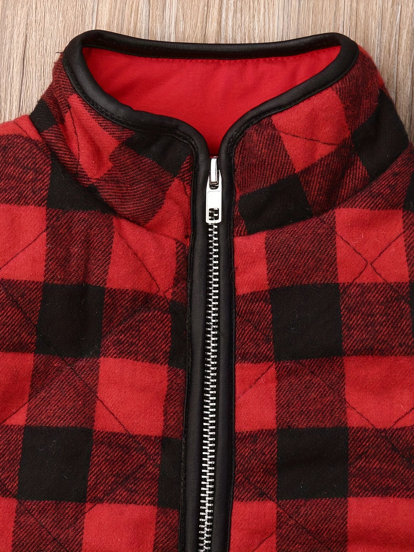 Toddler Girls Christmas Plaid Vest Jacket Coat Winter Warm Clothes