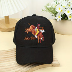 Adjustable Baseball Cap with Rodeo Embroidery - Outdoor Sunshade Hat