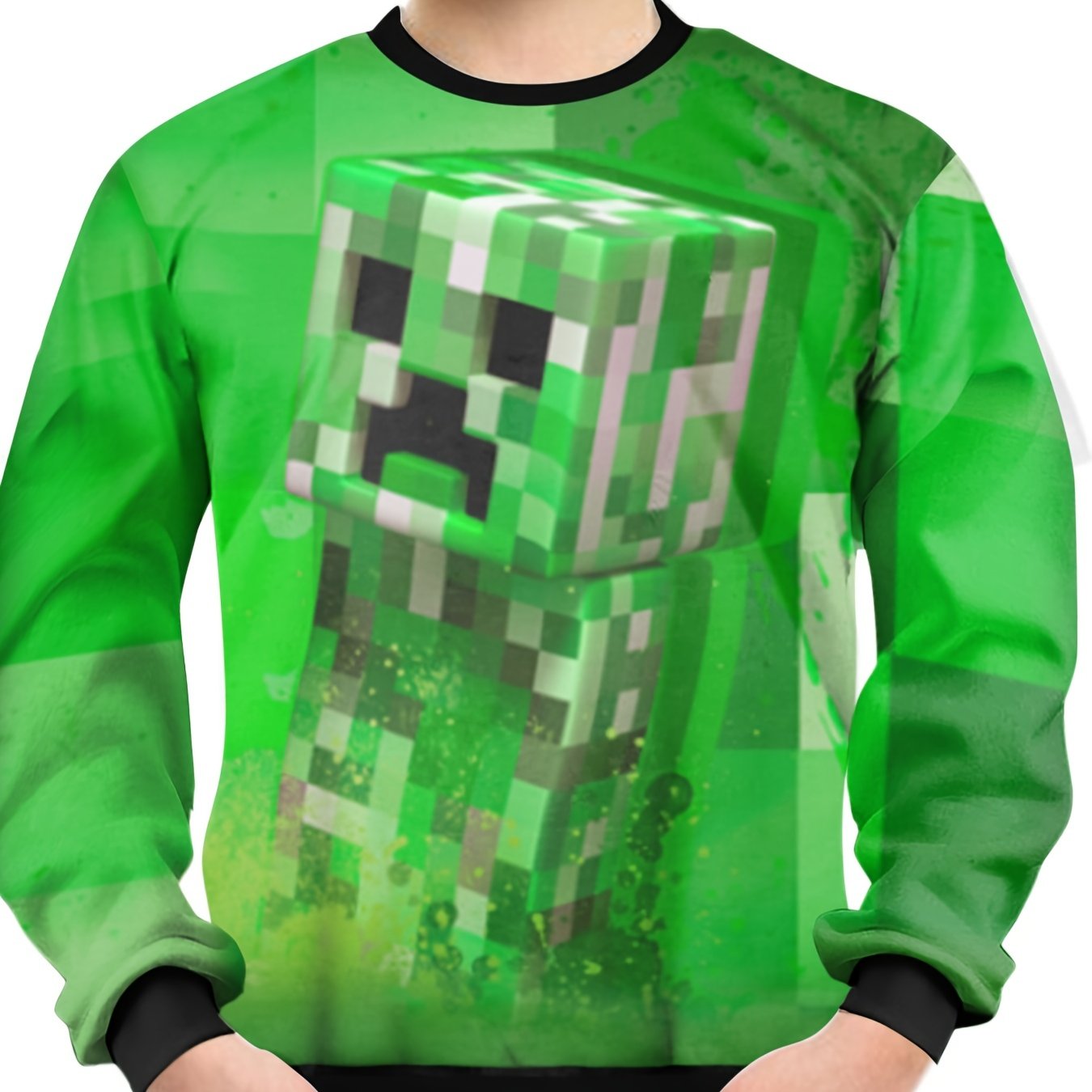 Kids Optical Illusion Robot Print Sweatshirt Casual Pullover