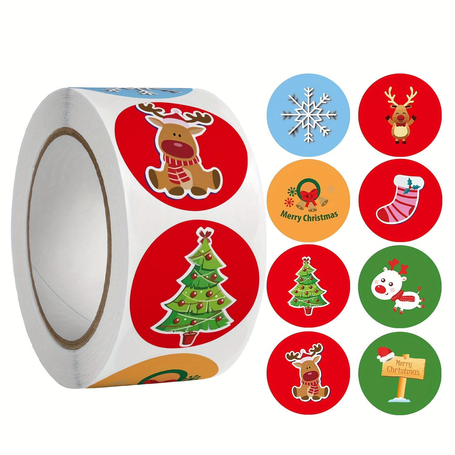 500pcs Christmas Gift Stickers 2.54 Cm Cartoon Theme Praise Reward Label Box Set