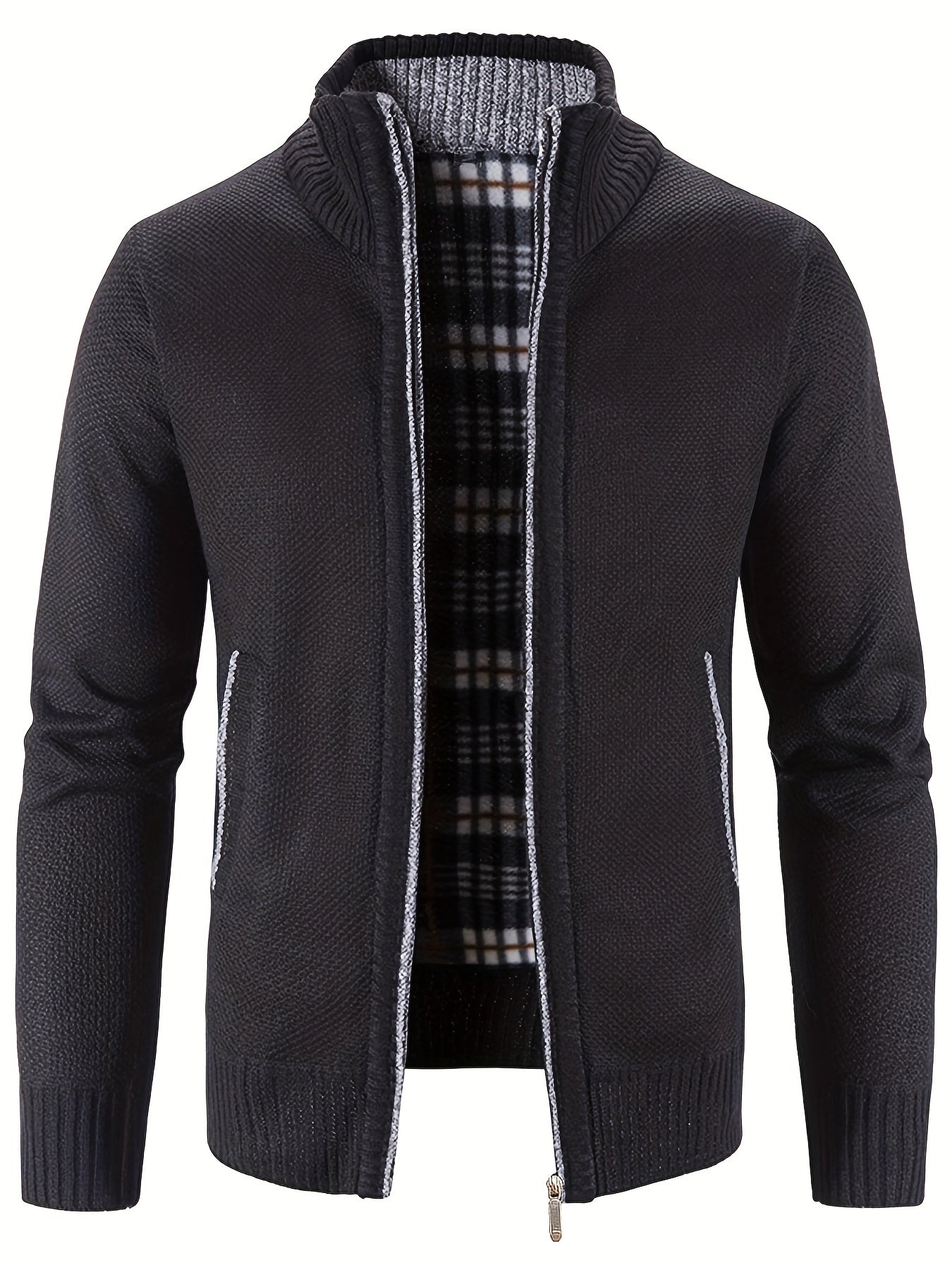 Men's Fleece Jacket Casual Comfortable Zip Up Cardigan