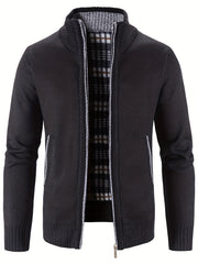 Men's Fleece Jacket Casual Comfortable Zip Up Cardigan