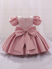 Fabulous Gown Dress With Big Bow - Girls Birthday Party Dress