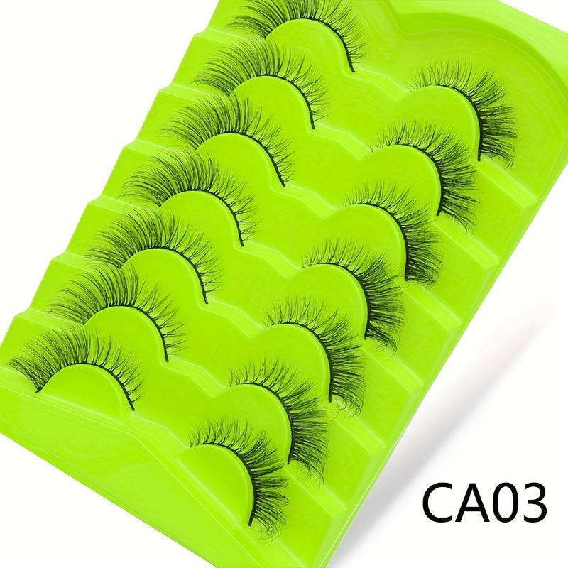 Wispy False Eyelashes Natural Look Faux Mink Fluffy Cat Eye Lashes 3D 15mm