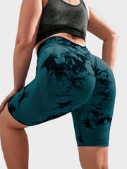 Tie Dye High Rise Skinny Shorts