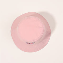 Pink Butterfly Print Bucket Hat Sunscreen Fisherman Cap for Women