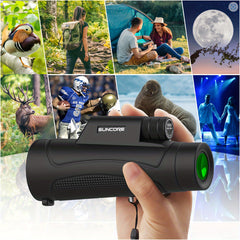 Compact 10x40 Monocular Telescope for Outdoor Camping