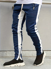 Chain Decoration Zipper Pocket Joggers Men's Casual Loose Fit Pants